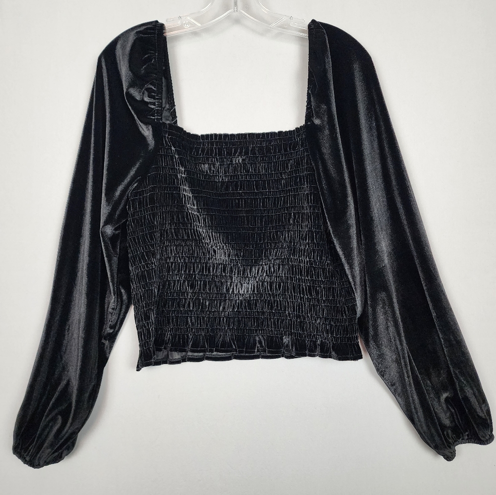 Bagatelle Black Shirt - Smocked Off Shoulder Sz XL